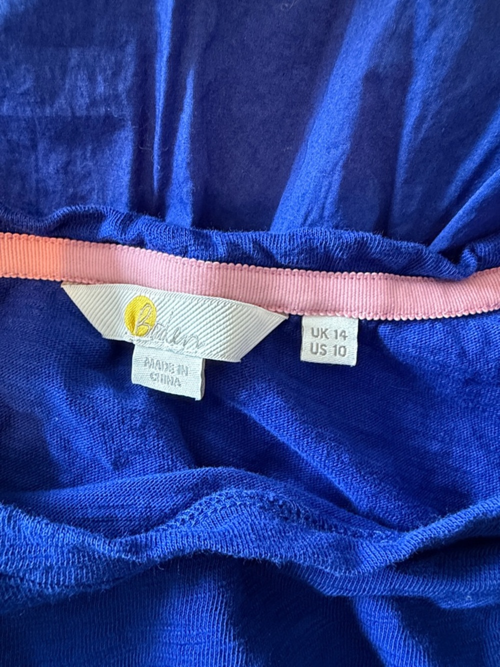 Boden Women’s Blue Tiered Midi Dress with White Floral Embroidery Size 10 - Picture 5 of 6